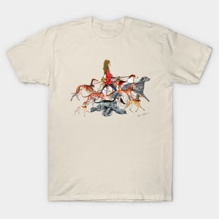 NEW!!!   Walking the Sighthounds.   BROWN HAIR! T-Shirt